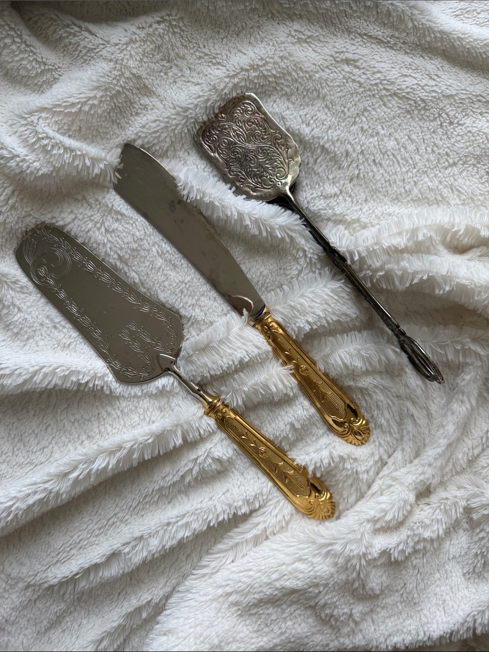 Silver plated serving utensils